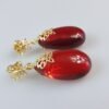 Red amber earrings