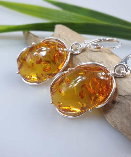Amber earrings big