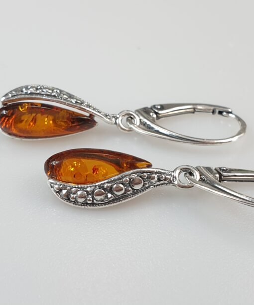 Small amber earrings