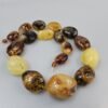 Gydomieji gintariniai karoliai. Natūralus gintaras. Karoliai skydliaukės gydymui masyūs margi amber necklace