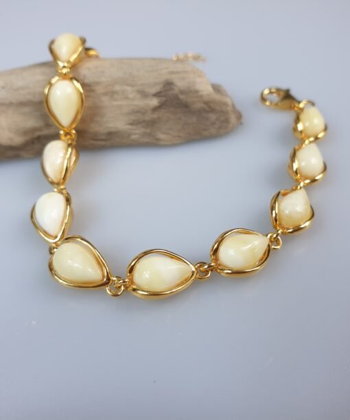 Amber bracelet gold plated