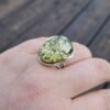 Žalio gintaro sidabrinis žiedas gintarinis žiedas
