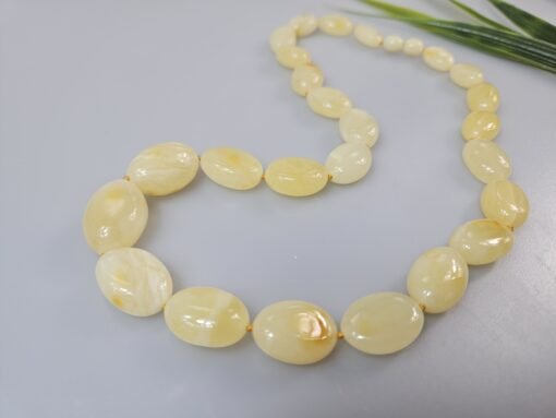 Balto gintaro karoliai aukštos kokybės White amber
