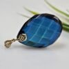 Blue amber pendant amber pendant with gemtone gift for her Christmas