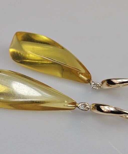 Geltono gintaro auskarai