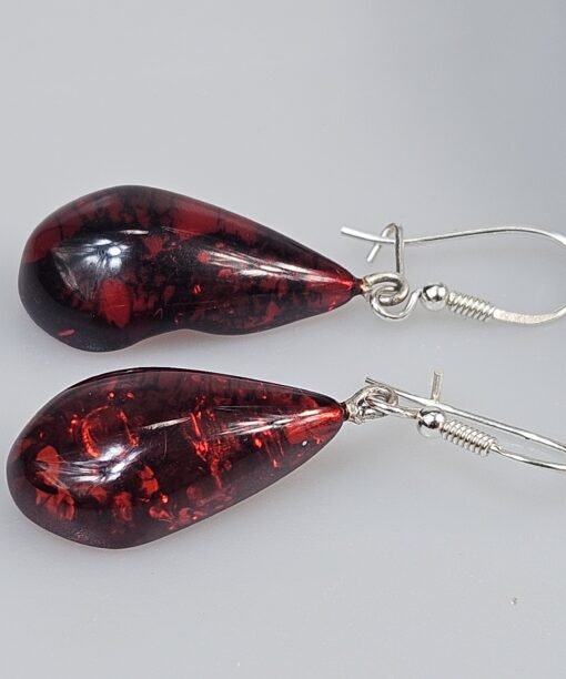 Red amber earrings