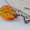 Gintaro pakabukas Mažas sidabrinis 925