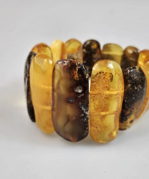 orange brown Baltic Amber bracelet healing gemstone beaded bracelet
