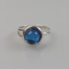 Luxurious silver ring with blue amber 925